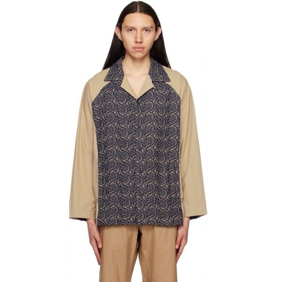 Nicholas Daley Embroidered Raglan Sleeve Button-up Shirt, NWT, Size M - Picture 11 of 11